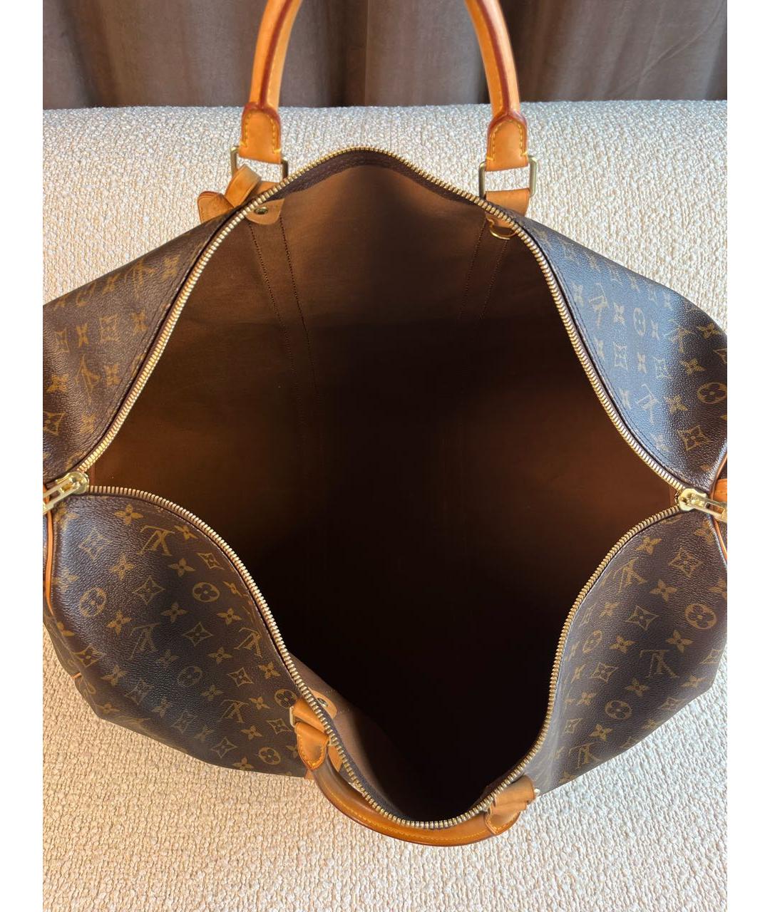 LOUIS VUITTON Коричневая дорожная/спортивная сумка из канвы, фото 4