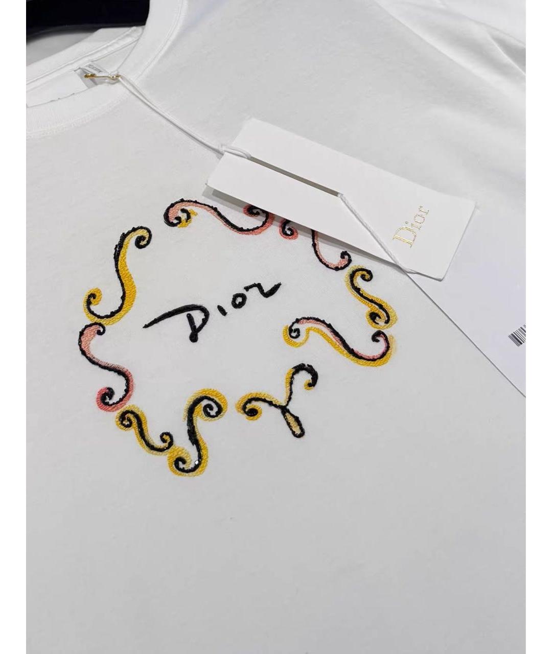 CHRISTIAN DIOR Белая хлопковая футболка, фото 4