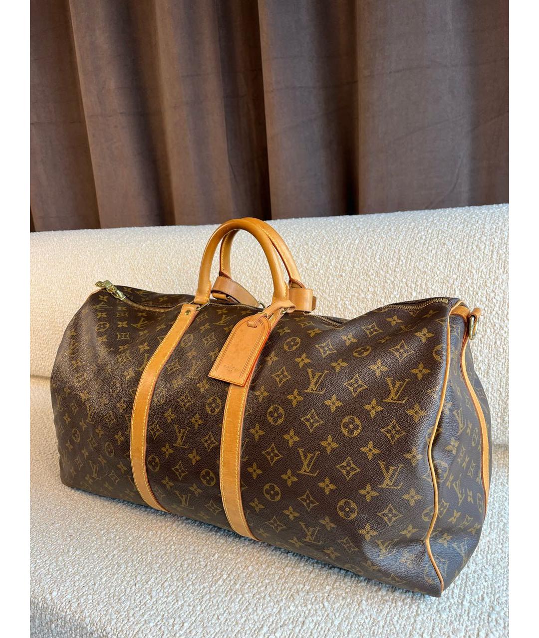 LOUIS VUITTON Коричневая сумка с короткими ручками из канвы, фото 5