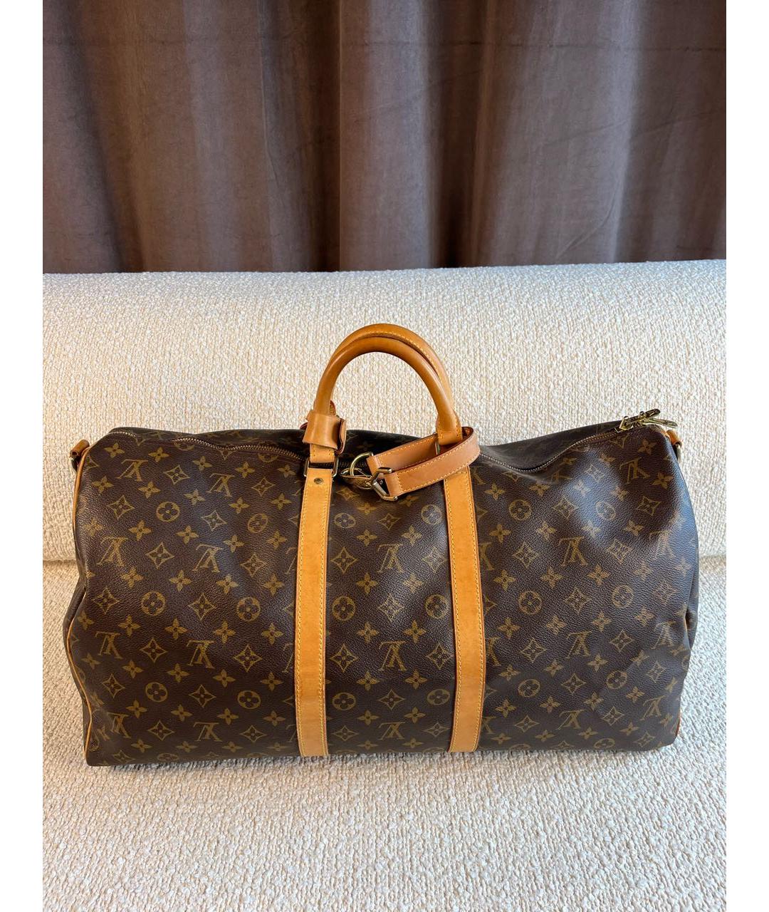 LOUIS VUITTON Коричневая сумка с короткими ручками из канвы, фото 3