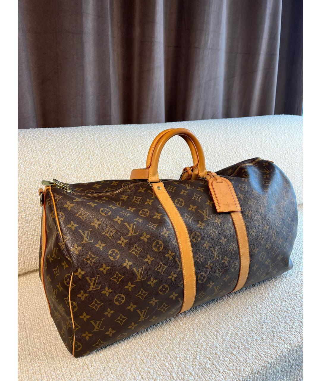 LOUIS VUITTON Коричневая сумка с короткими ручками из канвы, фото 2