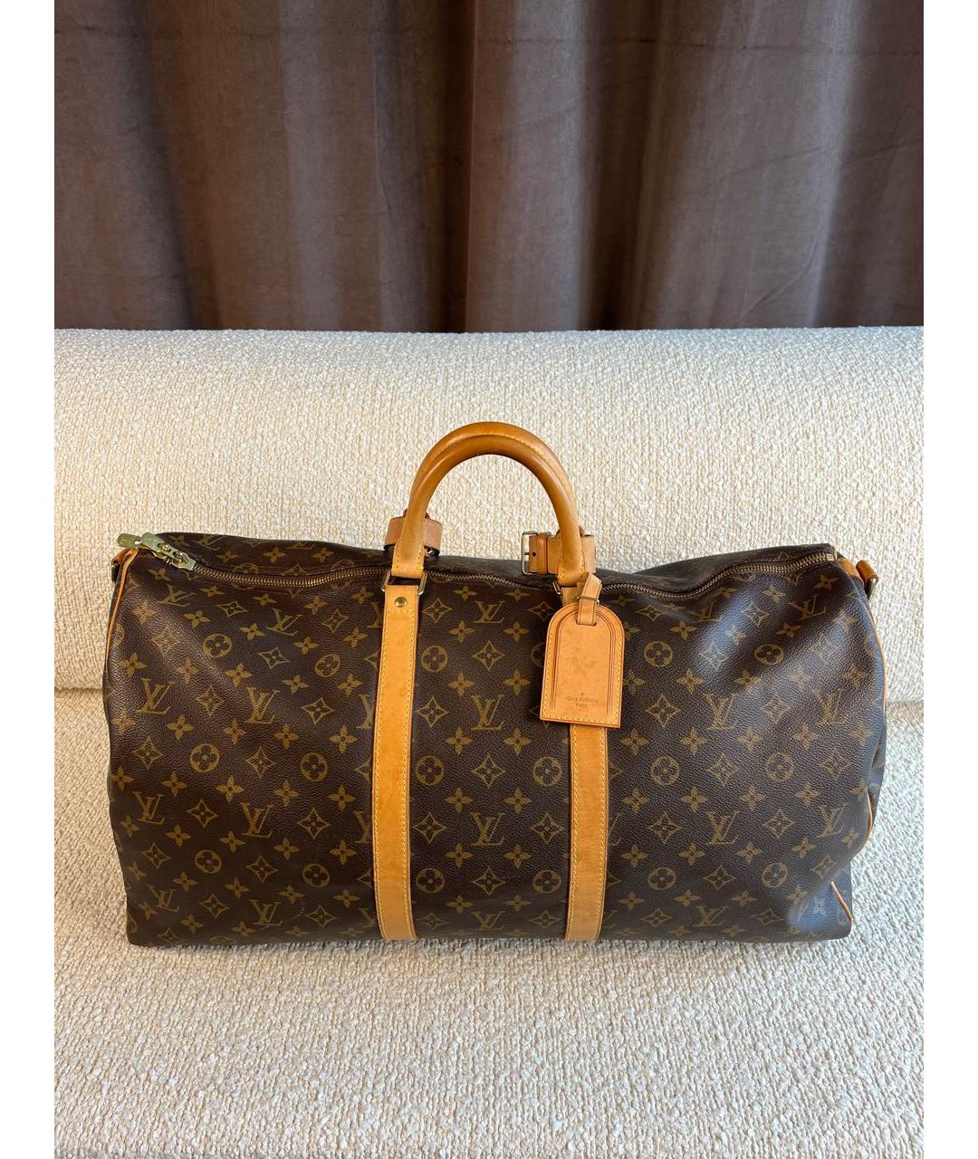 LOUIS VUITTON Коричневая сумка с короткими ручками из канвы, фото 9
