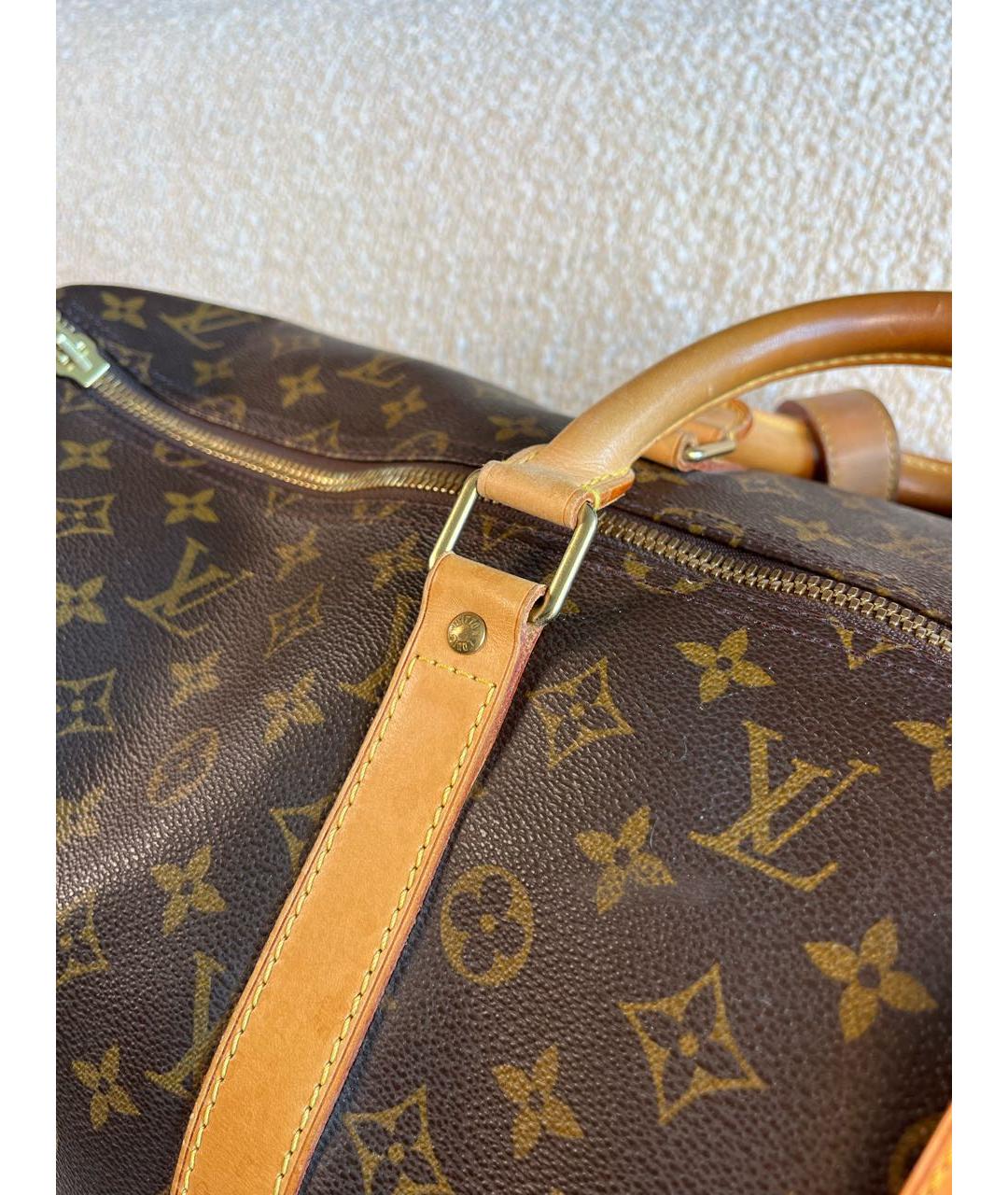LOUIS VUITTON Коричневая сумка с короткими ручками из канвы, фото 7