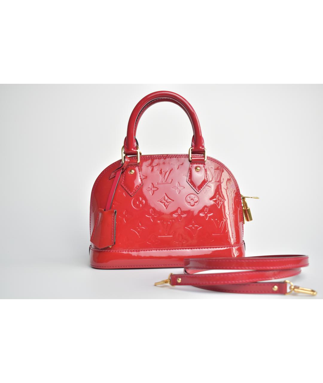 LOUIS VUITTON Красная кожаная сумка через плечо, фото 10