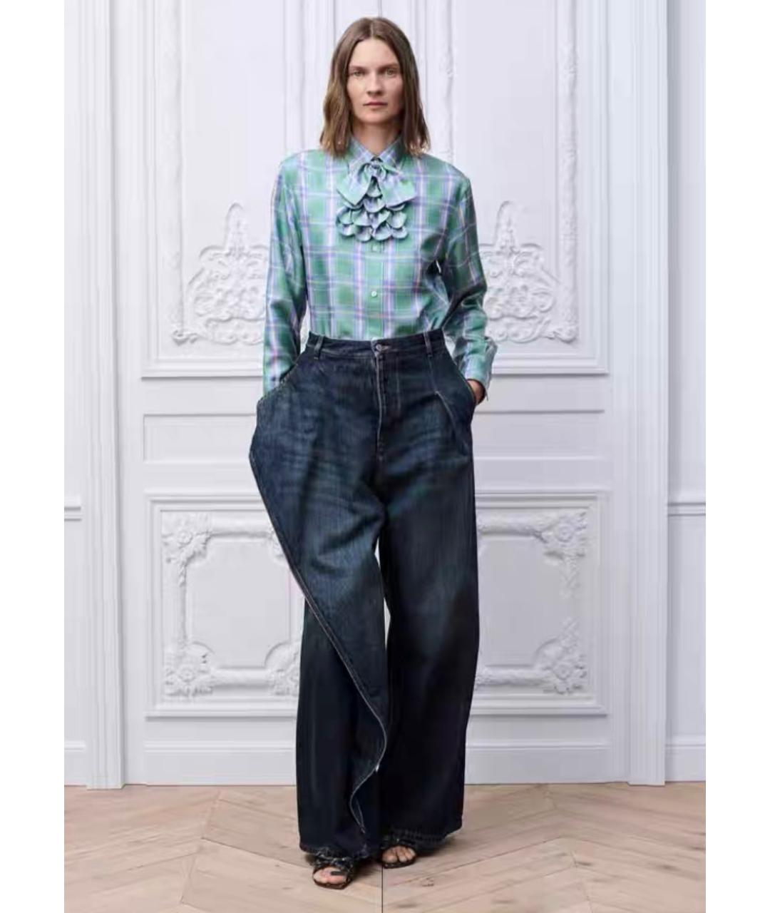 CHRISTIAN DIOR Темно-синие хлопковые джинсы клеш, фото 5