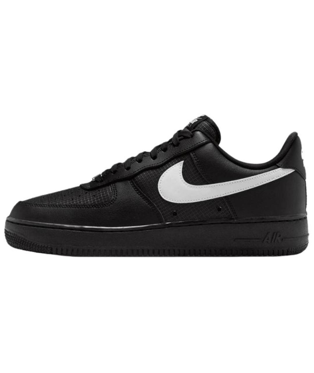 NIKE Черные кожаные низкие кроссовки / кеды, фото 2