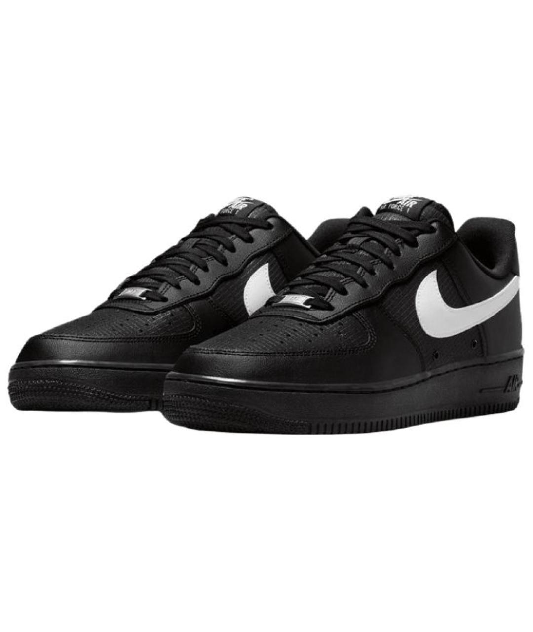 NIKE Черные кожаные низкие кроссовки / кеды, фото 3
