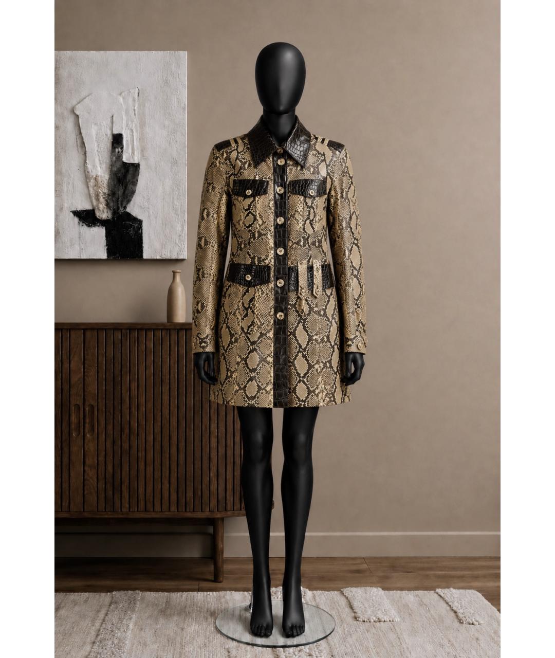 DOLCE&GABBANA Мульти пальто из экзотической кожи, фото 3