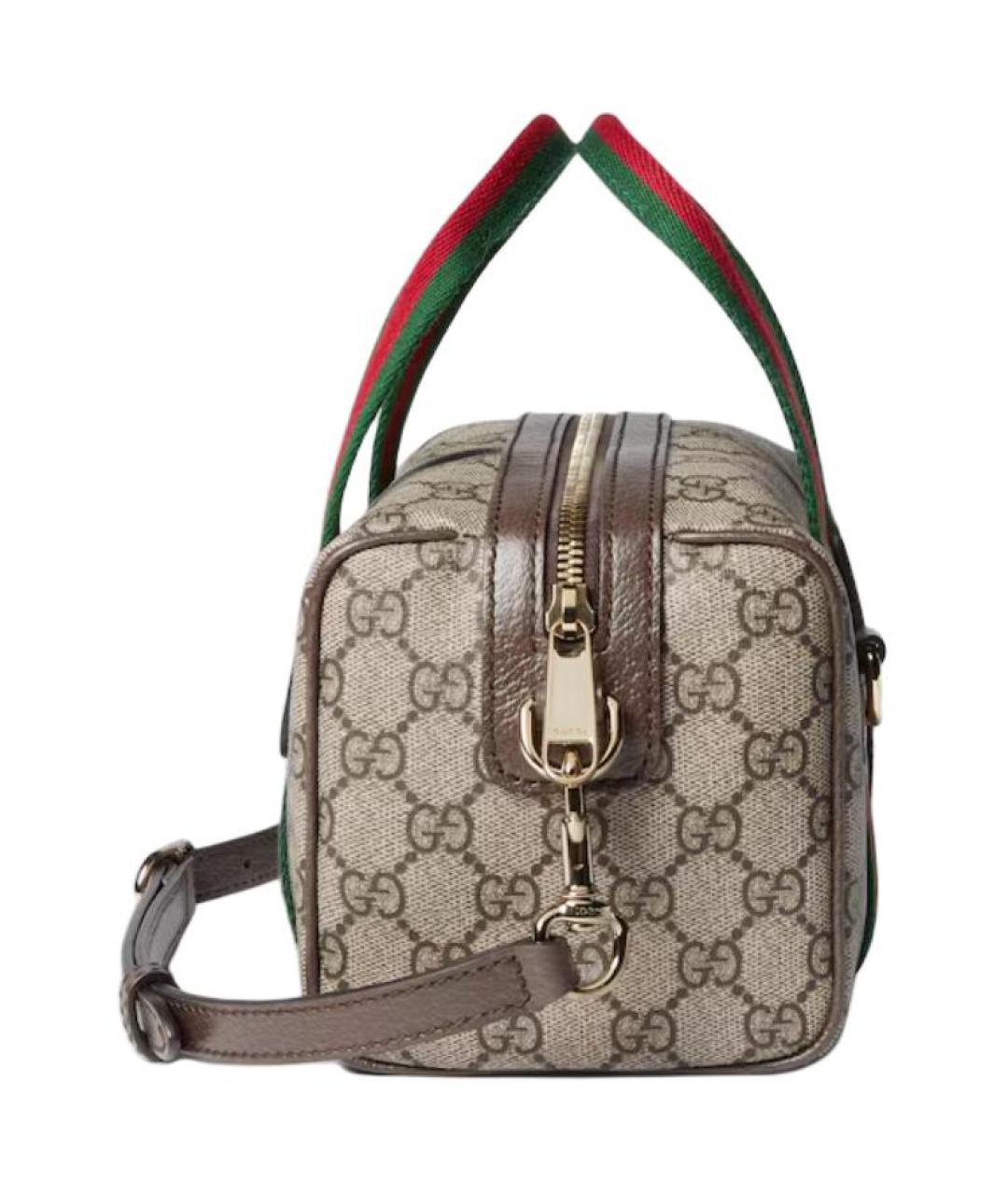 GUCCI Бежевая сумка через плечо из канвы, фото 3