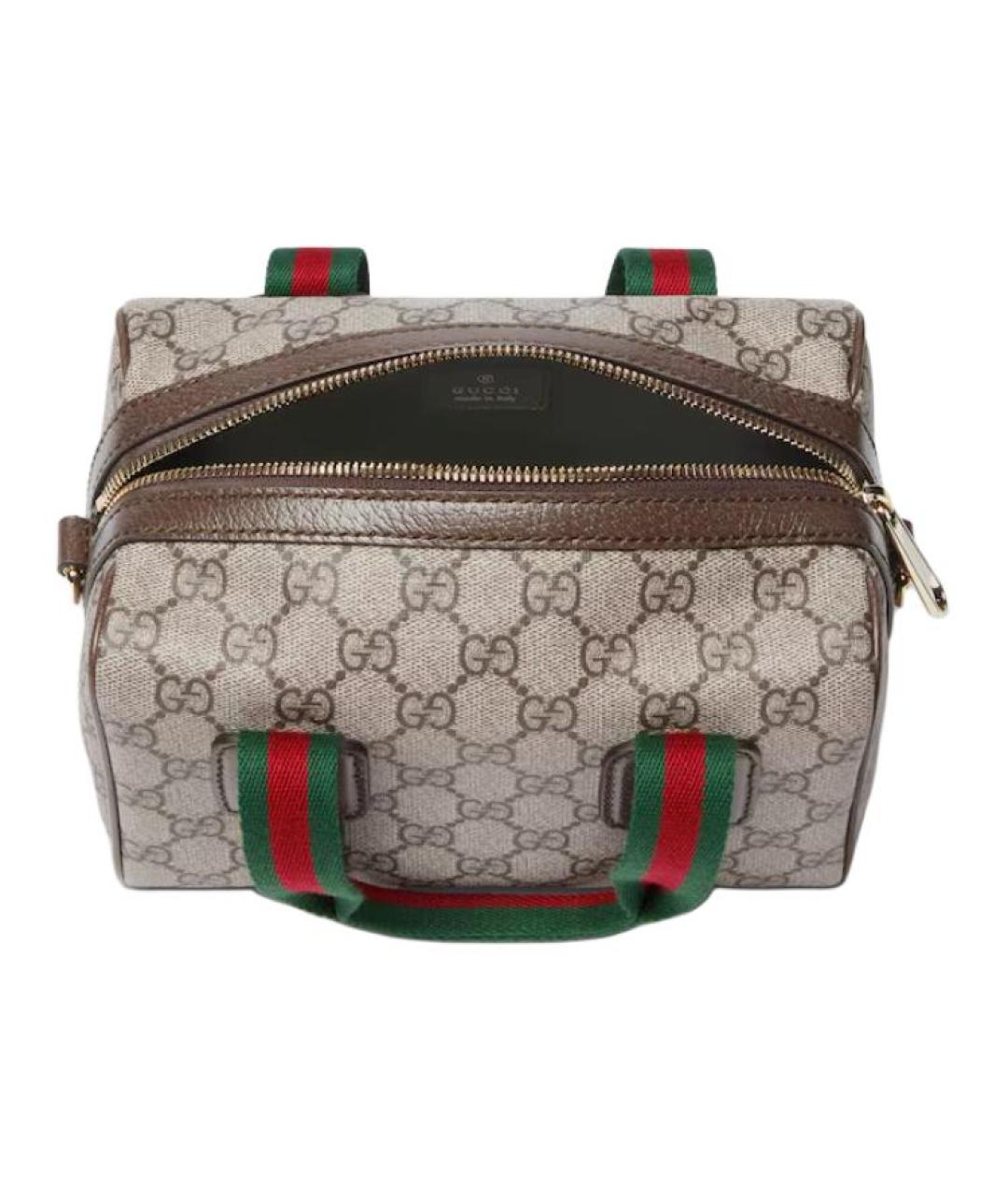 GUCCI Бежевая сумка через плечо из канвы, фото 5