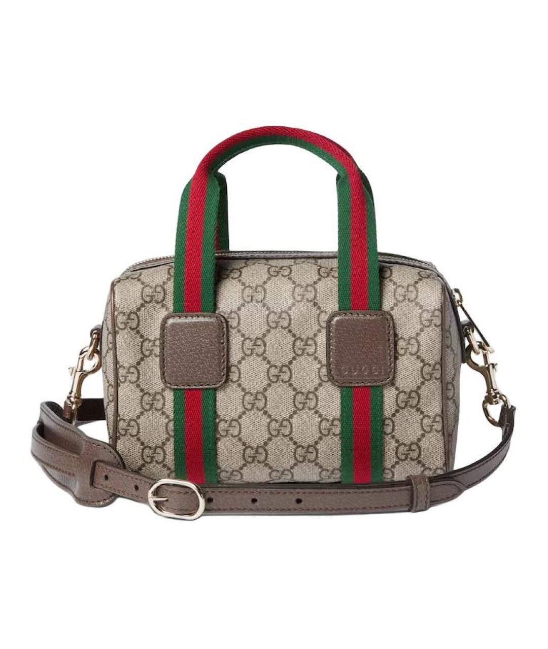 GUCCI Бежевая сумка через плечо из канвы, фото 4