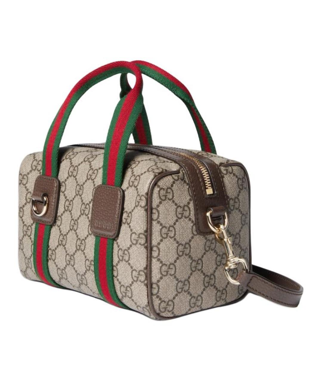 GUCCI Бежевая сумка через плечо из канвы, фото 2