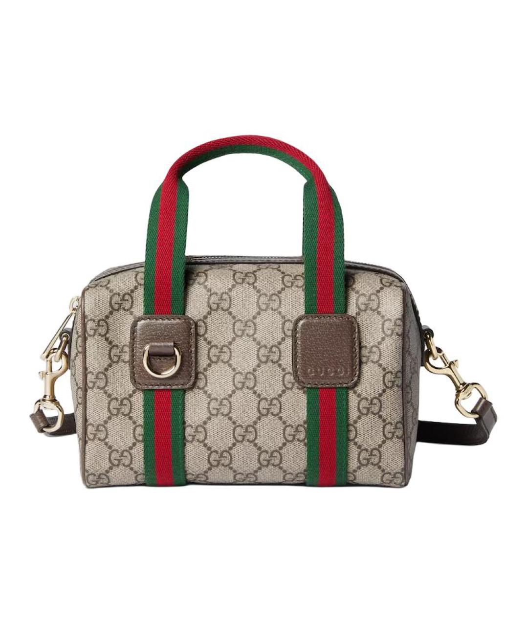 GUCCI Бежевая сумка через плечо из канвы, фото 1