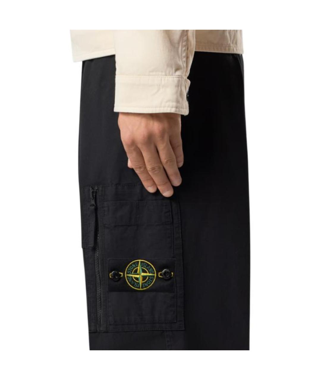 STONE ISLAND Черные брюки чинос, фото 4