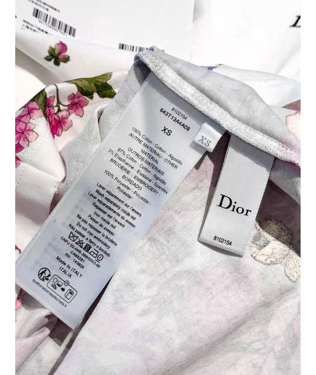 CHRISTIAN DIOR Белая хлопковая футболка, фото 3