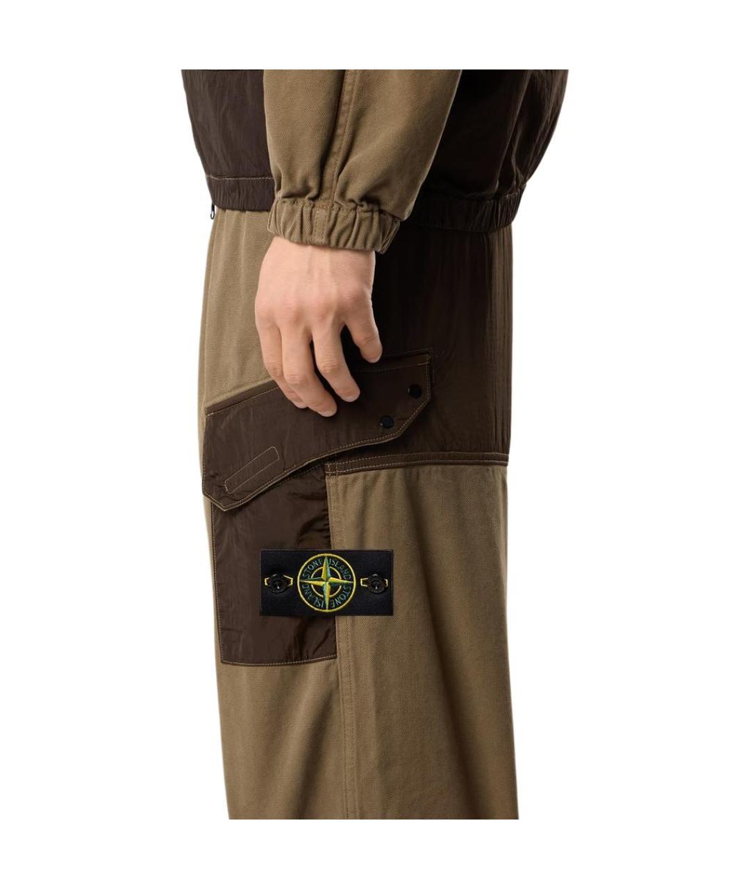 STONE ISLAND Зеленые брюки чинос, фото 5