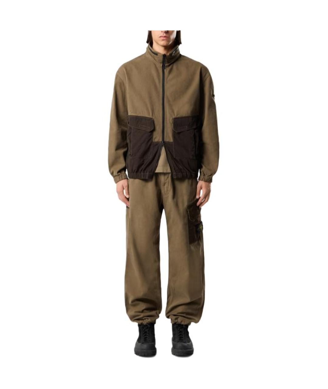 STONE ISLAND Зеленые брюки чинос, фото 3
