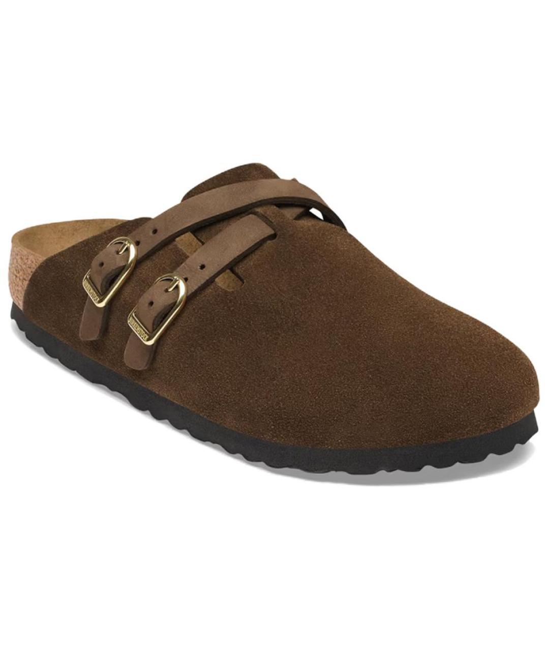 BIRKENSTOCK Коричневые замшевые сабо, фото 2