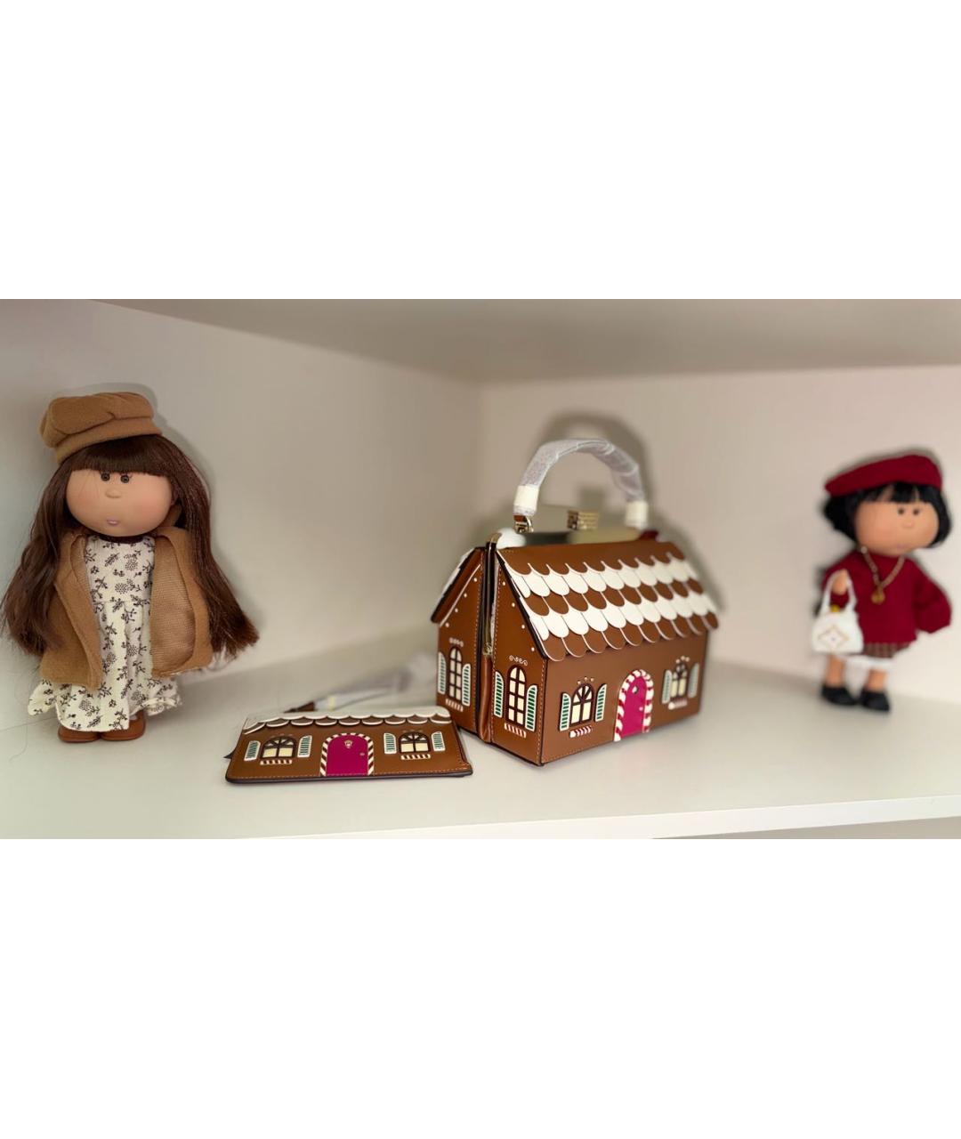 KATE SPADE Коричневая кожаная сумка с короткими ручками, фото 2