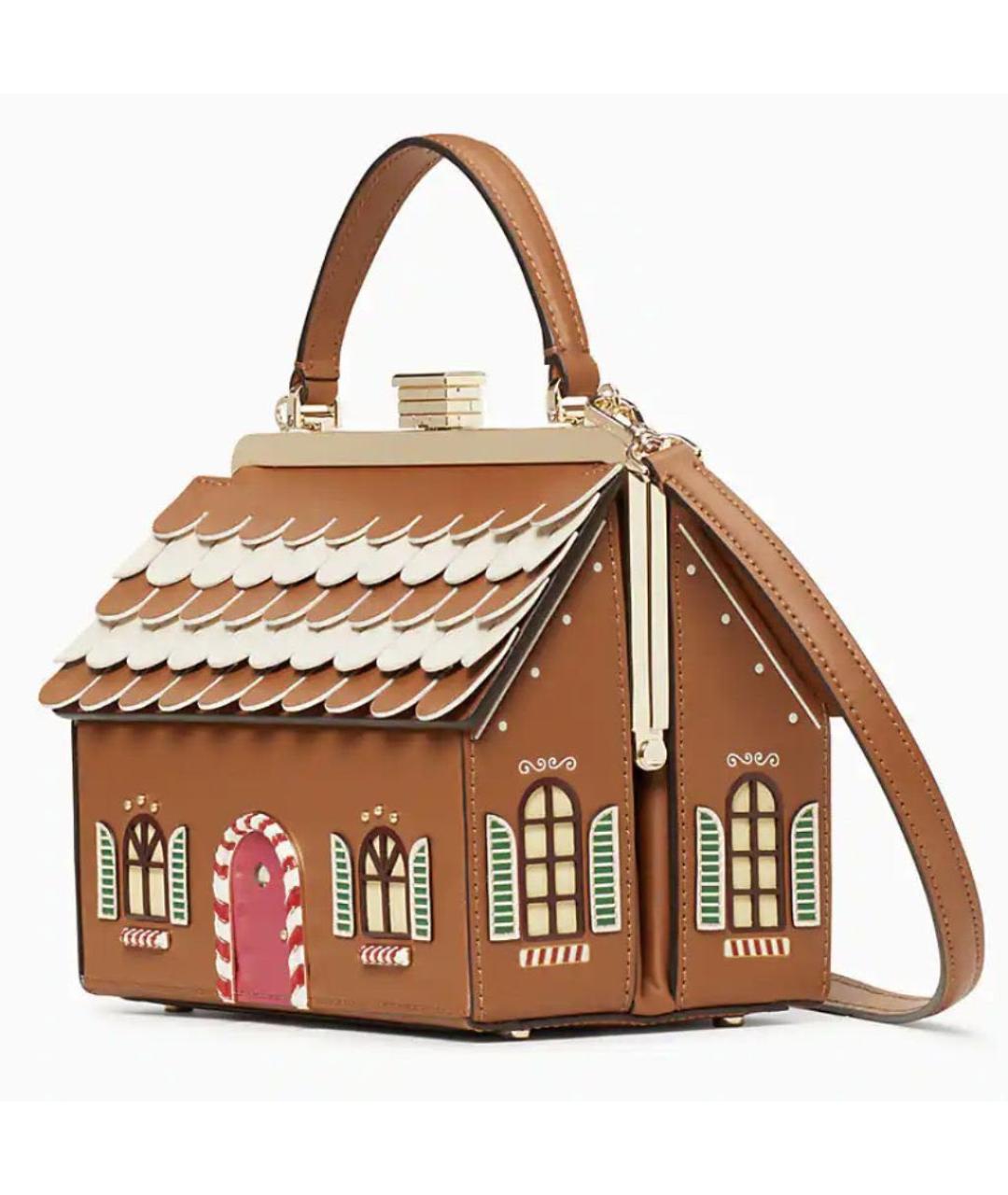 KATE SPADE Коричневая кожаная сумка с короткими ручками, фото 3