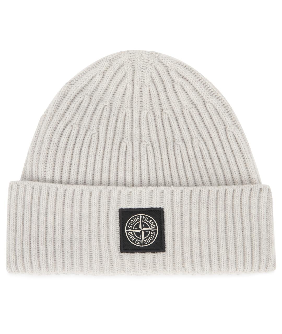 STONE ISLAND Серая шерстяная шапка, фото 1