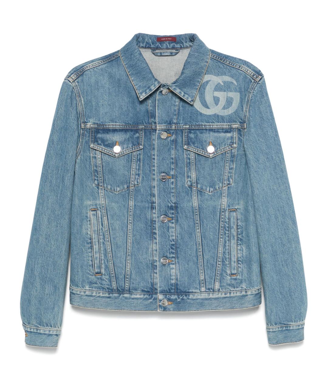 GUCCI Голубая хлопковая куртка, фото 1
