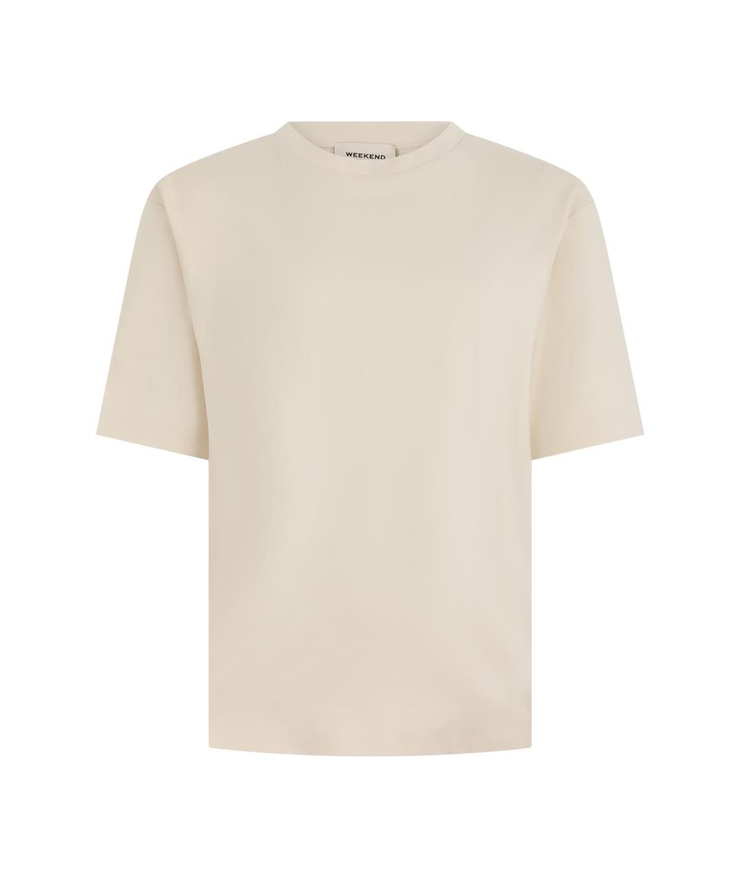 WEEKEND MAX MARA Бежевая хлопковая футболка, фото 1