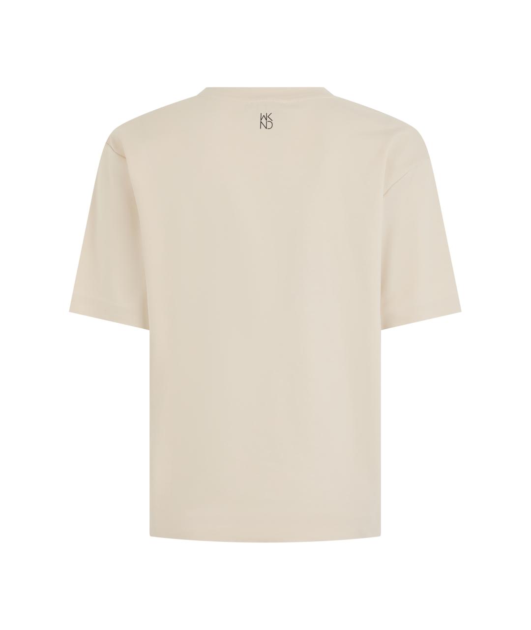 WEEKEND MAX MARA Бежевая хлопковая футболка, фото 2