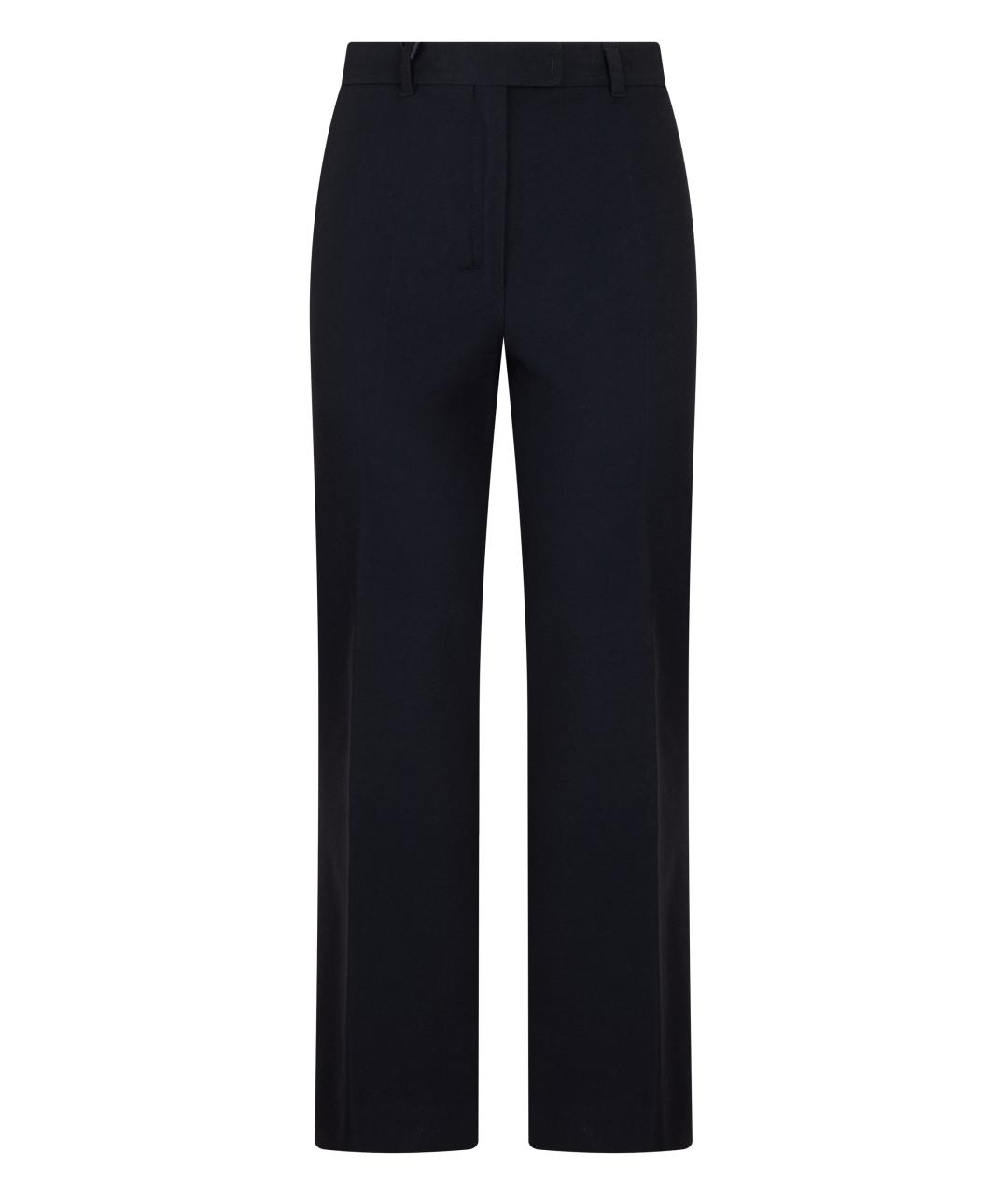 'S MAX MARA Черные хлопковые прямые брюки, фото 1