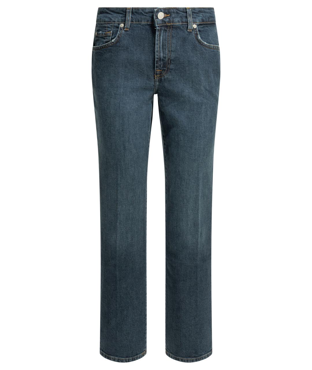 7 FOR ALL MANKIND Синие хлопковые прямые джинсы, фото 1