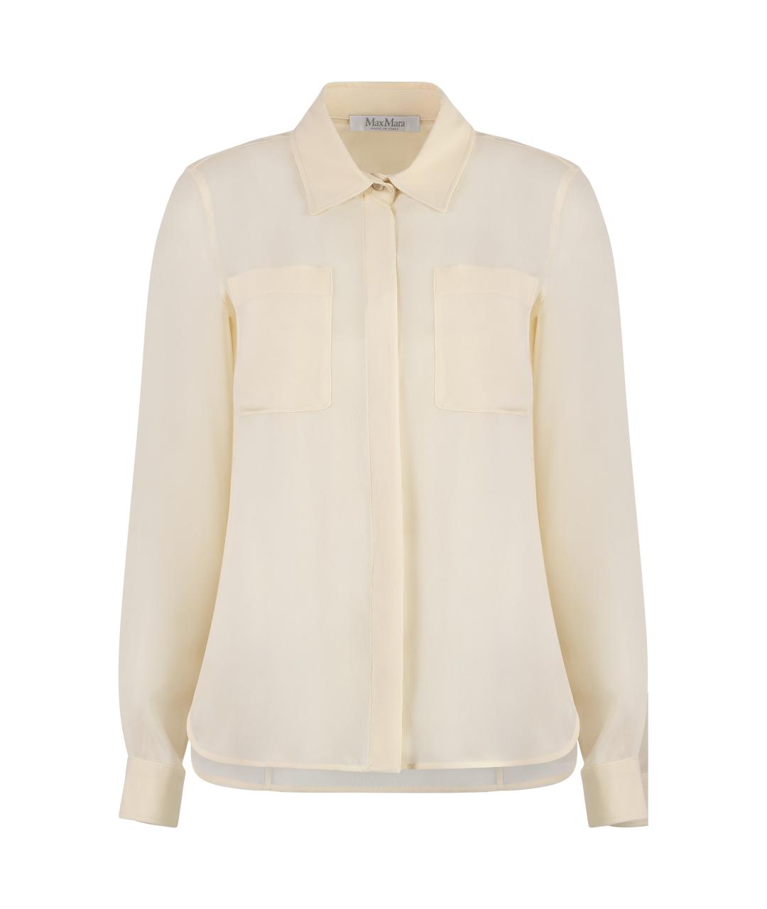 MAX MARA Бежевая шелковая рубашка, фото 1