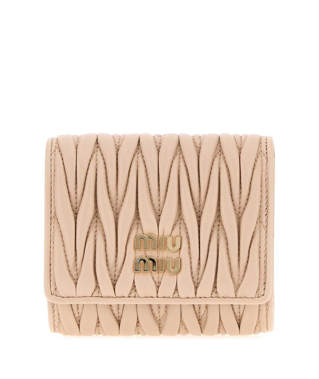 MIU MIU Бежевый кожаный кошелек, фото 1