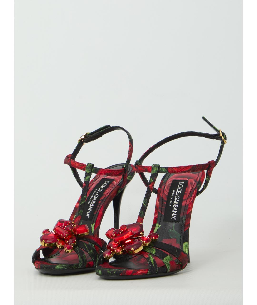 DOLCE&GABBANA Мульти текстильные босоножки, фото 2