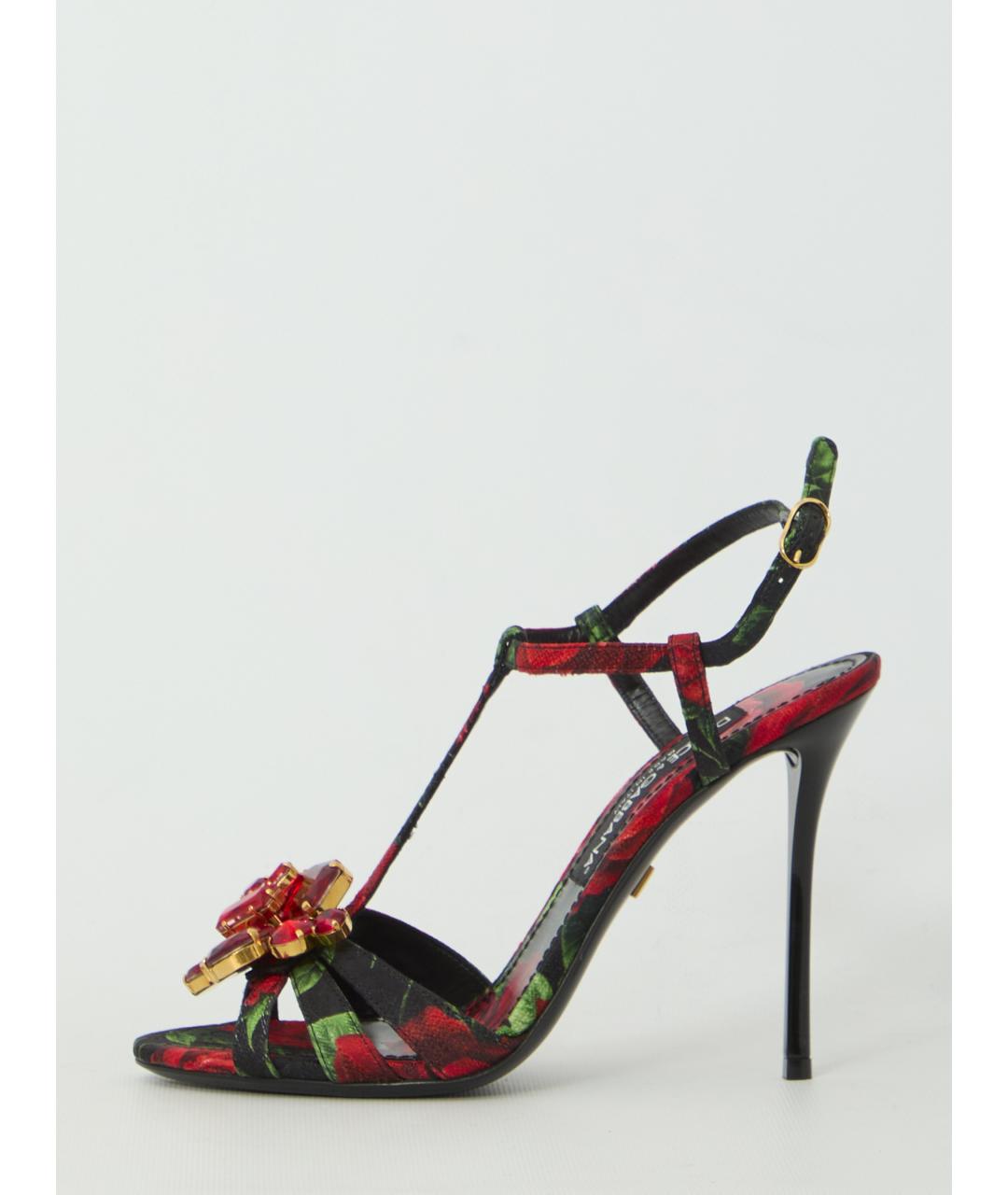 DOLCE&GABBANA Мульти текстильные босоножки, фото 4