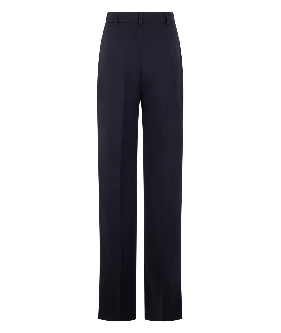 MAX MARA STUDIO Черные хлопковые прямые брюки, фото 2