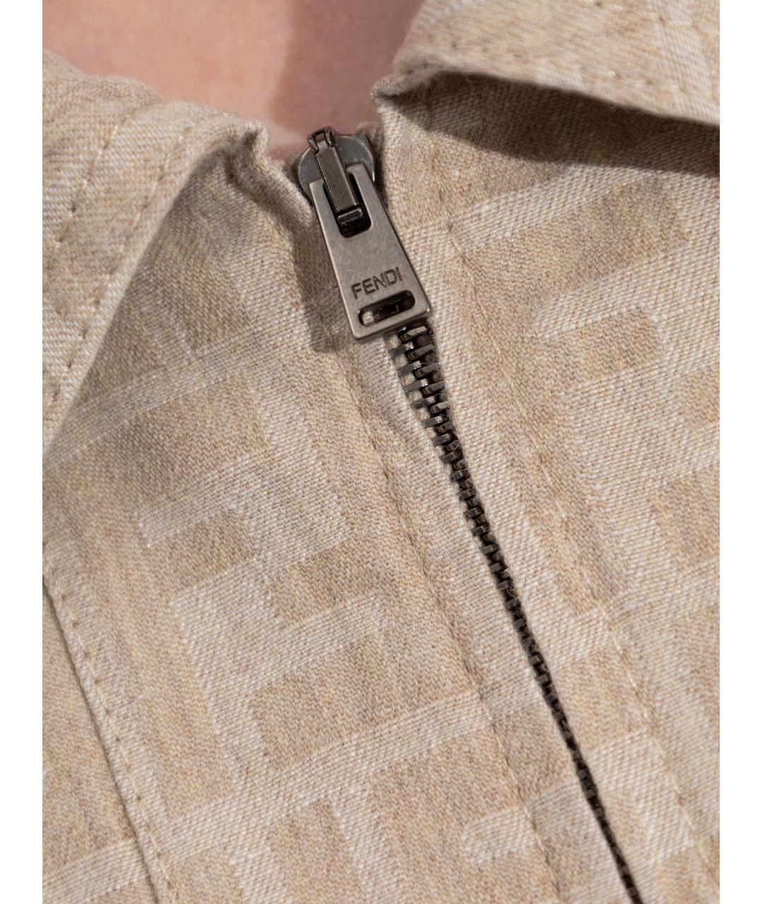 FENDI Бежевая хлопковая рубашка, фото 5