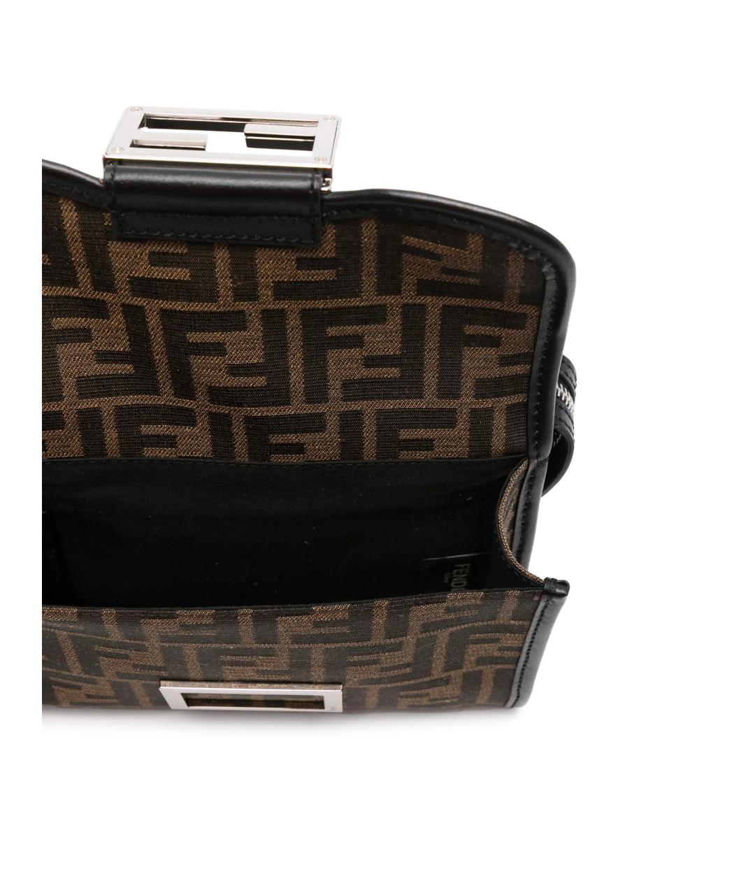 FENDI Коричневая жаккардовая сумка на плечо, фото 5