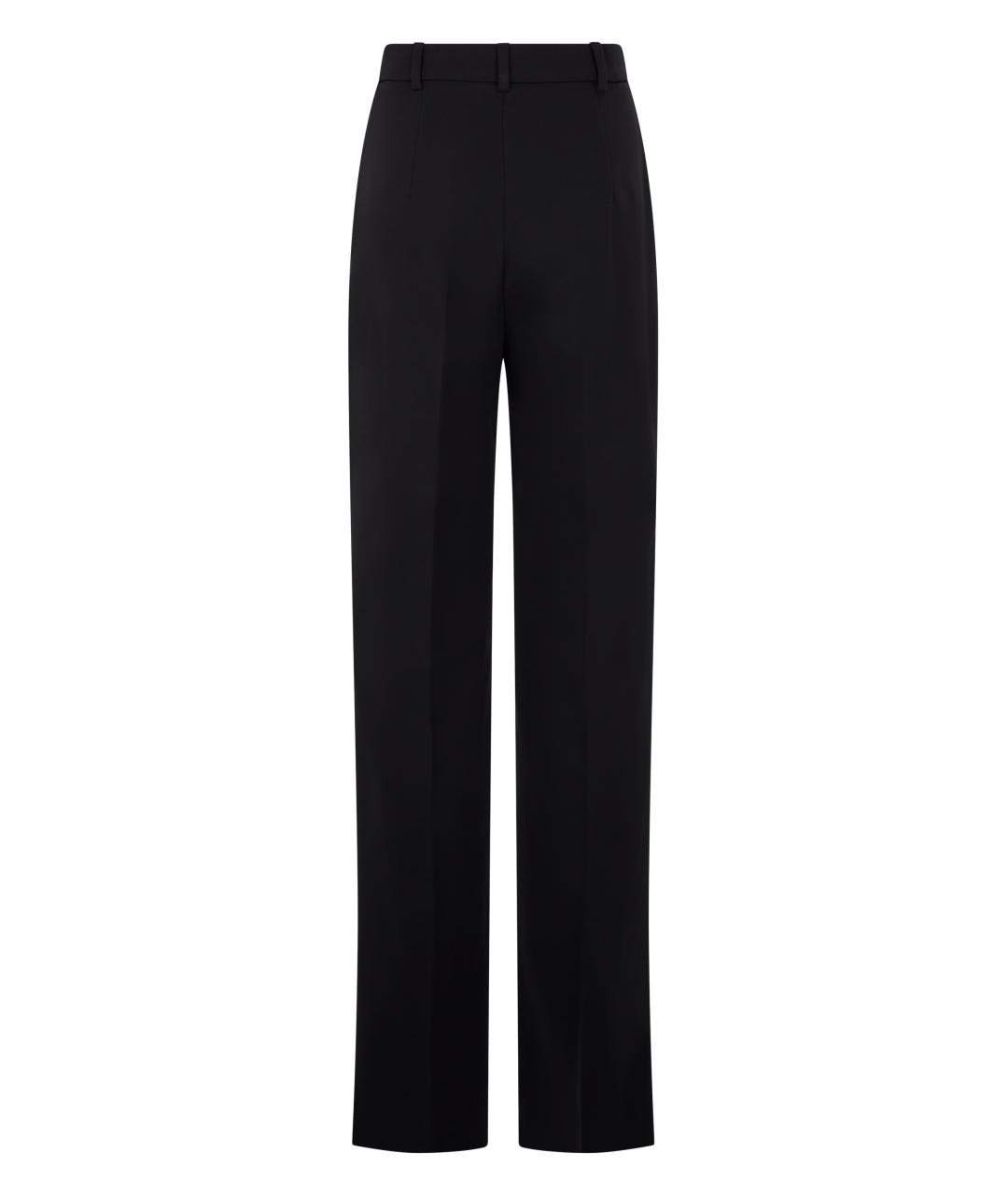 MAX MARA STUDIO Черные хлопковые прямые брюки, фото 2