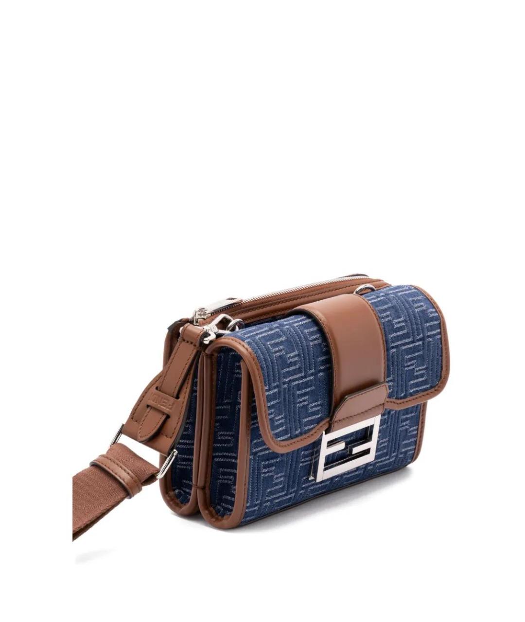 FENDI Синяя деним сумка на плечо, фото 3