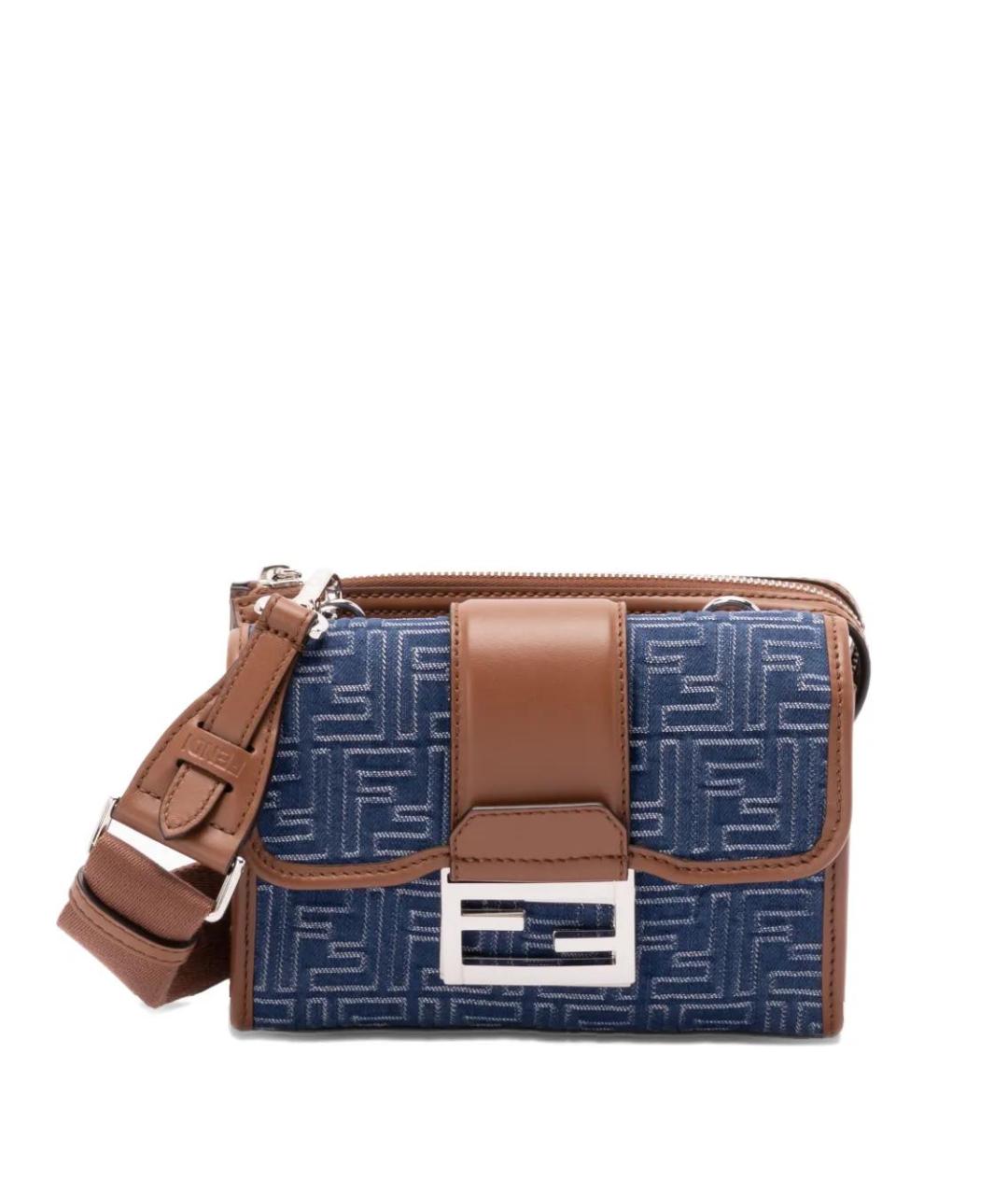 FENDI Синяя деним сумка на плечо, фото 1