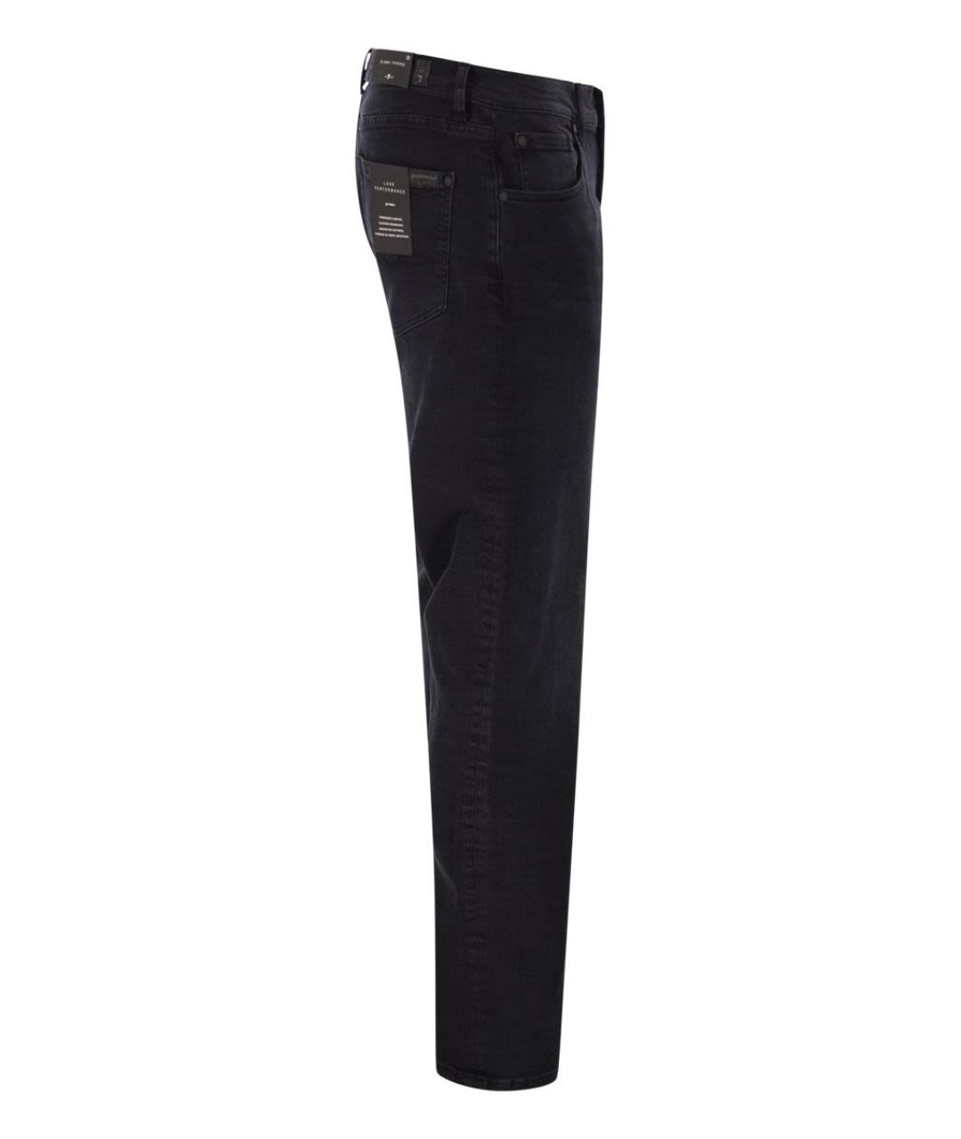 7 FOR ALL MANKIND Черные хлопковые джинсы скинни, фото 3