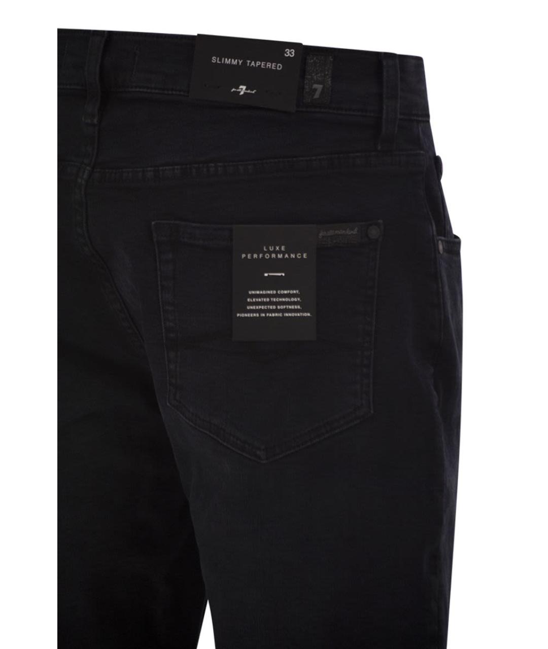 7 FOR ALL MANKIND Черные хлопковые джинсы скинни, фото 4