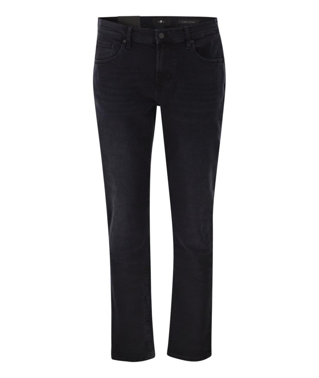 7 FOR ALL MANKIND Черные хлопковые джинсы скинни, фото 1