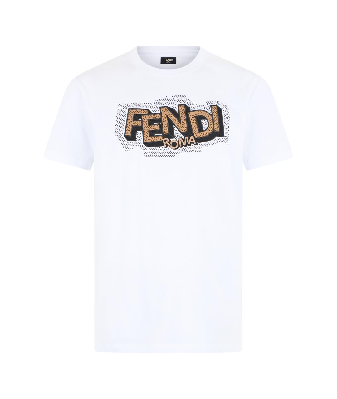 FENDI Белая хлопковая футболка, фото 1