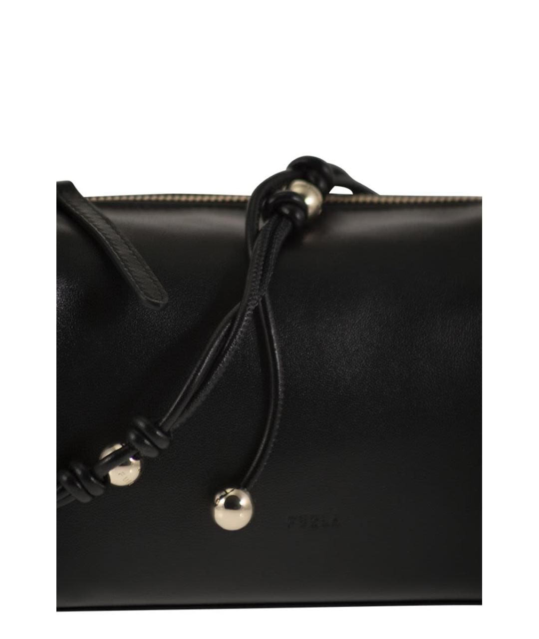 FURLA Черная кожаная сумка через плечо, фото 5