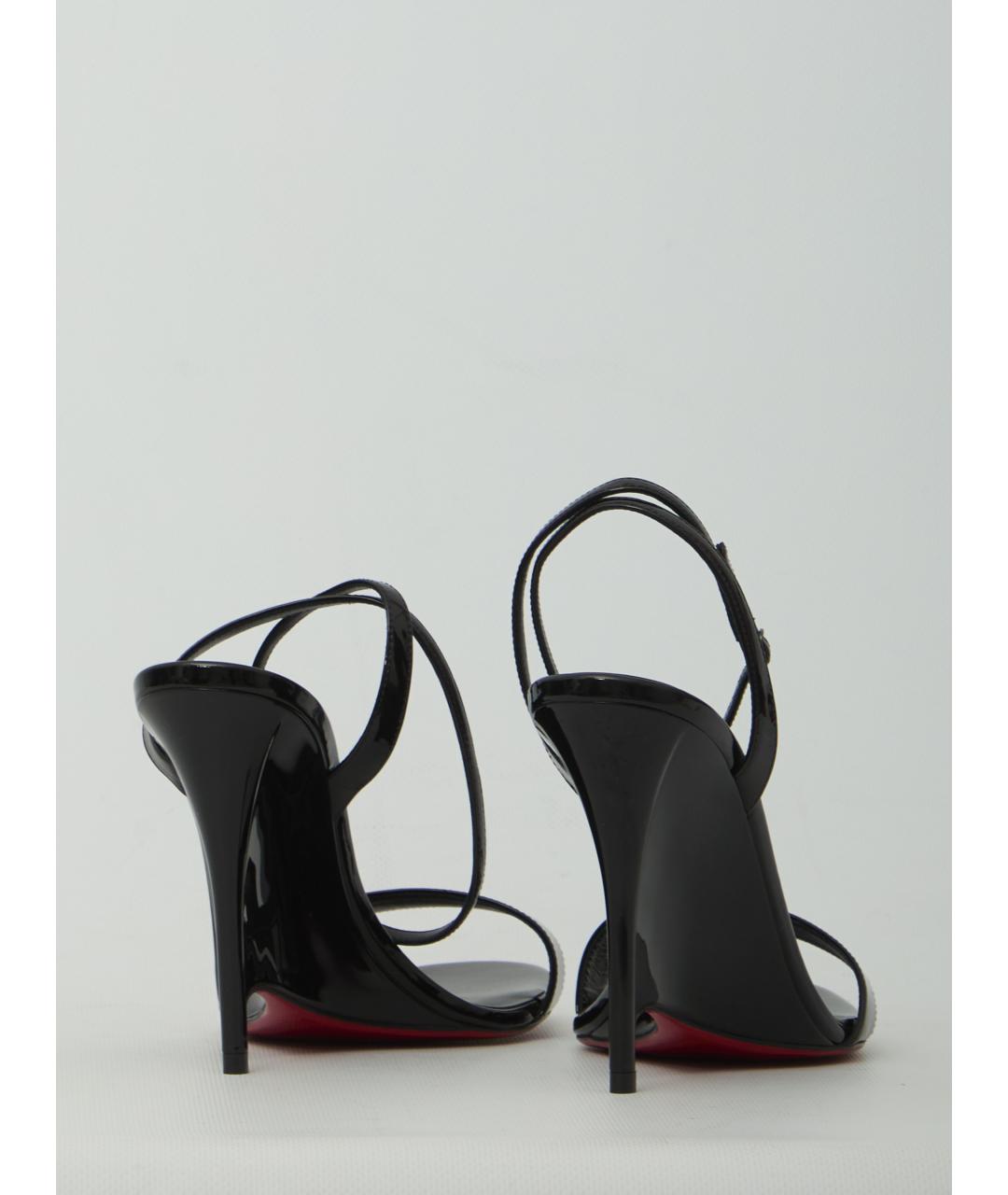 CHRISTIAN LOUBOUTIN Черные кожаные босоножки, фото 3