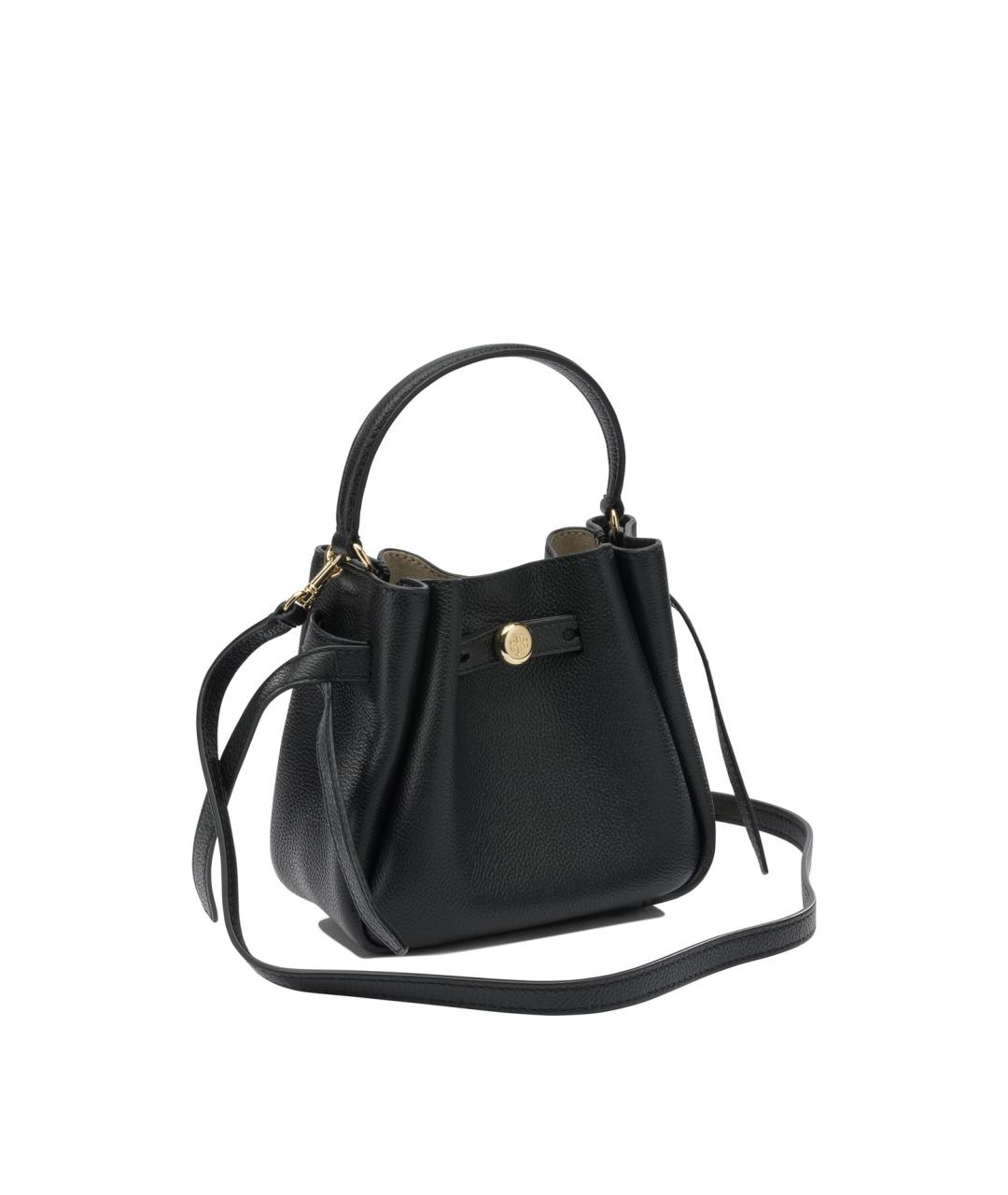 TORY BURCH Черная кожаная сумка с короткими ручками, фото 2