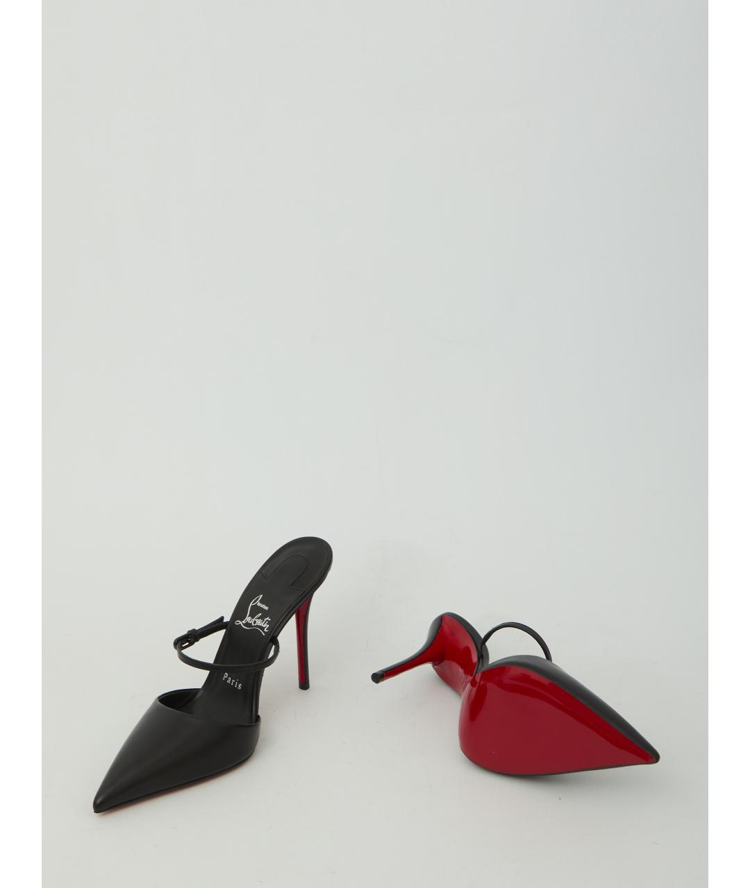 CHRISTIAN LOUBOUTIN Черные кожаные мюли, фото 5