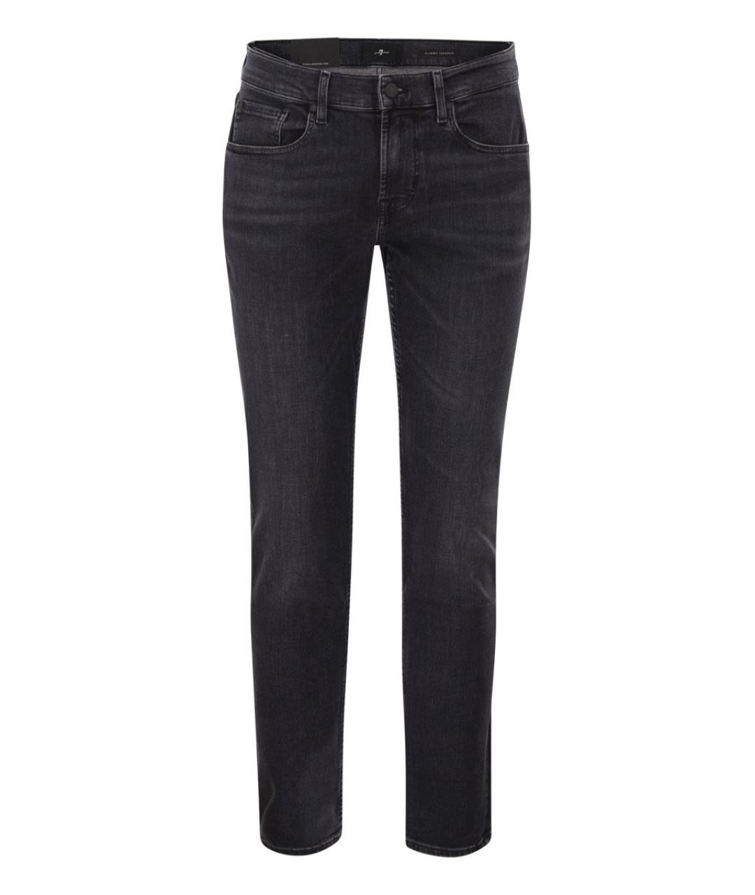 7 FOR ALL MANKIND Черные хлопко-эластановые джинсы скинни, фото 1