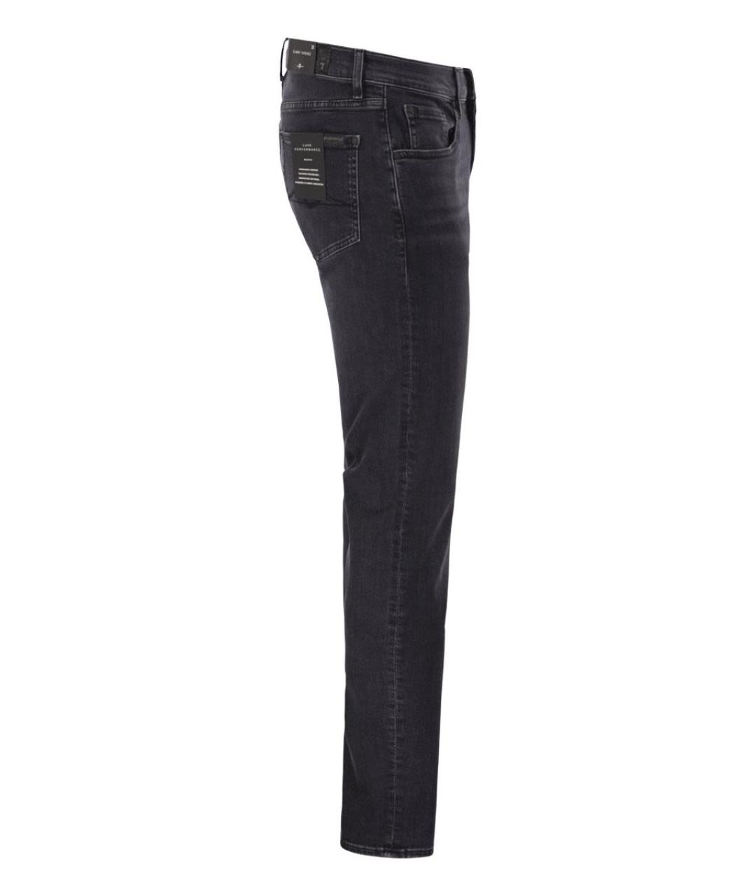 7 FOR ALL MANKIND Черные хлопко-эластановые джинсы скинни, фото 3